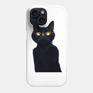 Black cat Drawing Phone Case