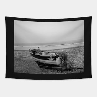 Traditional fishing boat on Cromer Beach on the Norfolk coast Tapestry