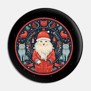 Norwegain Forest Cat  Xmas, Love Cats Pin