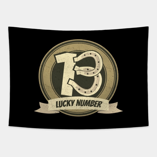 'Horseshoe Lucky Number 13' Awesome Lucky Number Gift Tapestry by ourwackyhome