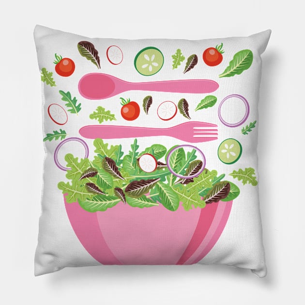 Pink Salad Pillow by SWON Design