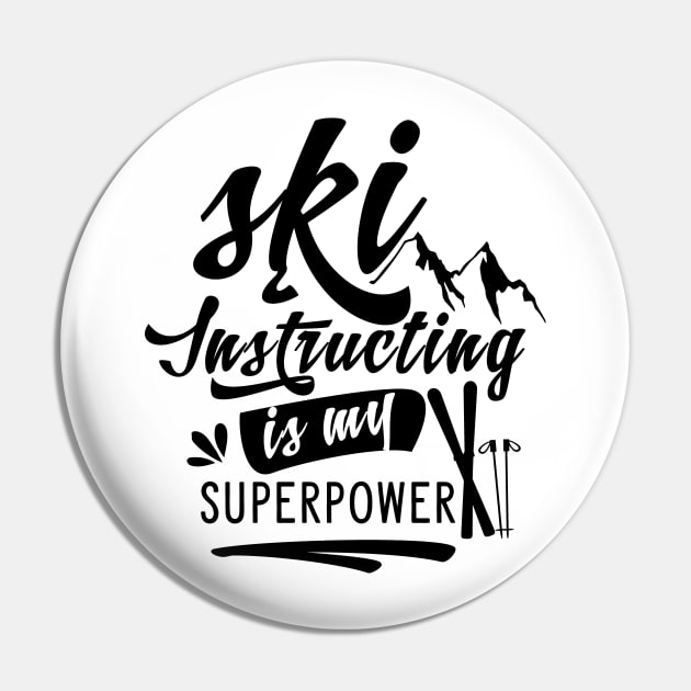 Lesson Teacher Ski Instructor Instructing Skier Coach Pin by dr3shirts