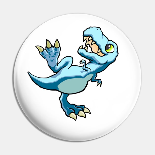 Cute Blue Dino Pin by smilingnoodles