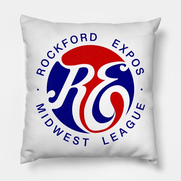 Defunct Rockford Expos Minor League Baseball 1988 Pillow by LocalZonly