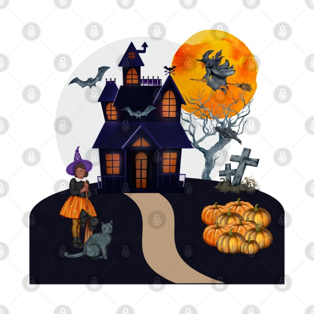 Spooky Halloween haunted house. by AJ techDesigns