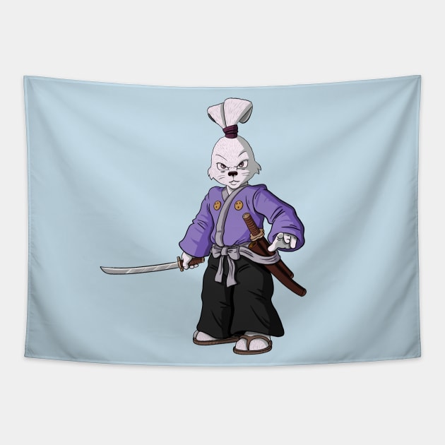 Ninja Rabbit Tapestry by tabslabred