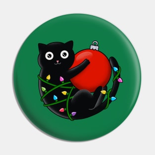 Cat and Christmas Pin