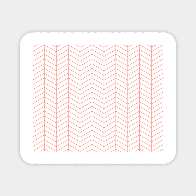 Herringbone - Living Coral Magnet by NolkDesign