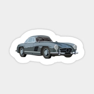 Grey Vintage Sport Car Magnet