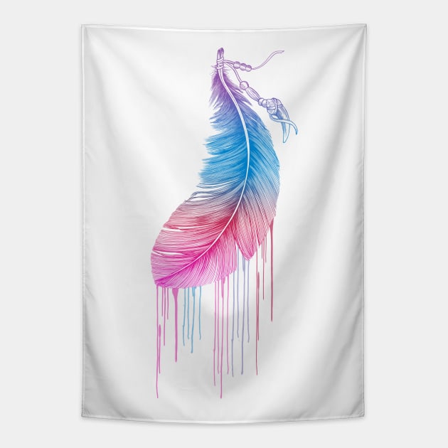 Rainbow Feather Tapestry by rcaldwell