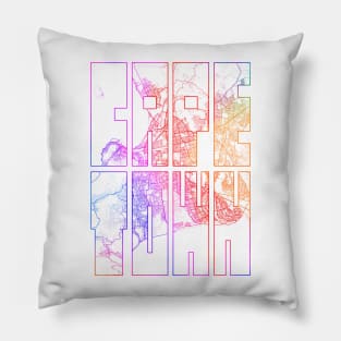 Cape Town, South Africa City Map Typography - Colorful Pillow