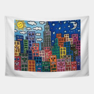 Morning and evening - james rizzi Tapestry