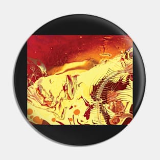 Red and Gold Poured Acrylic Painting Pin