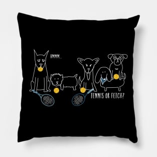 Funny Tennis Dogs Tennis or Fetch Pillow