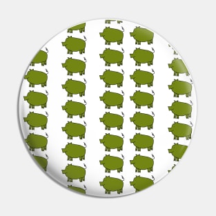 Green Pig Pattern Pin