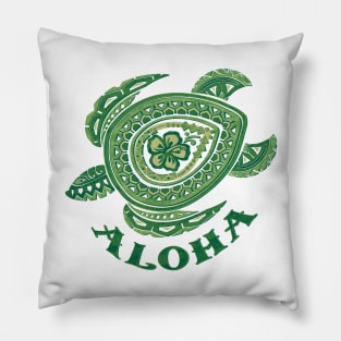 Aloha Green Tribal Honu -4484 Pillow