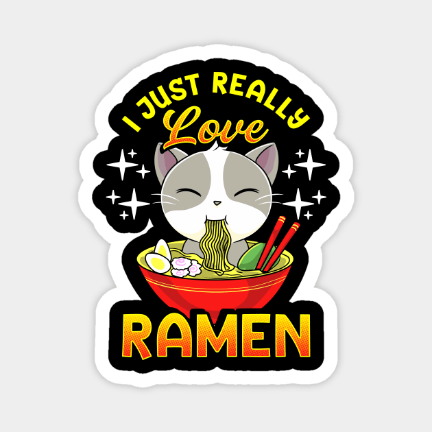 Cute & Funny I Just Really Love Ramen Anime Cat Magnet by theperfectpresents