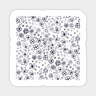 Little Wild Flower Patches Monochrome Magnet