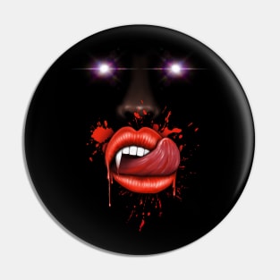 Vampire lips and teeth Halloween Pin