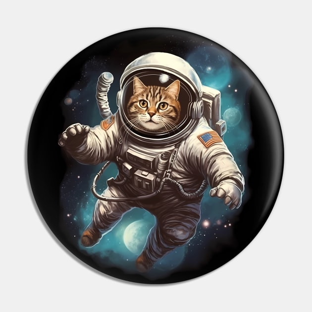 Astronaut Cat In Outter Space Pin by Purrestrialco