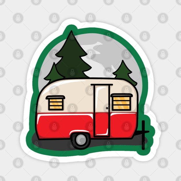 Little Red Camper Magnet by hoddynoddy