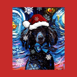 Black Poodle Santa T-Shirt