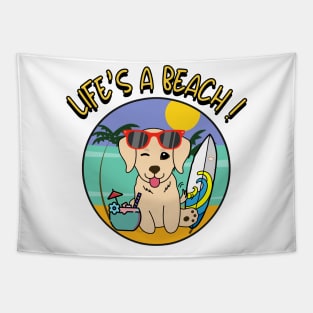 Life's a beach Golden Retriever Tapestry