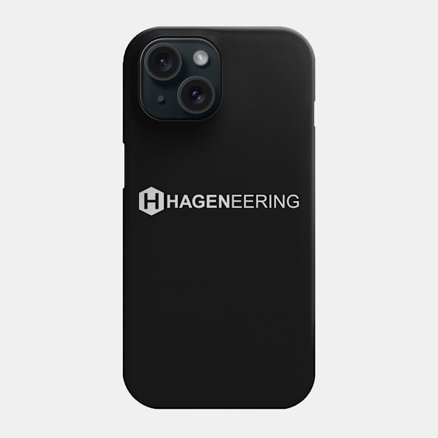 Hageneering Logo Shirt - Light Gray Text Phone Case by Hageneering