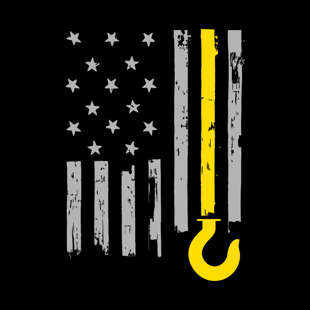 Tow Truck Driver Lives Matter Yellow Line American Flag by TBA Design