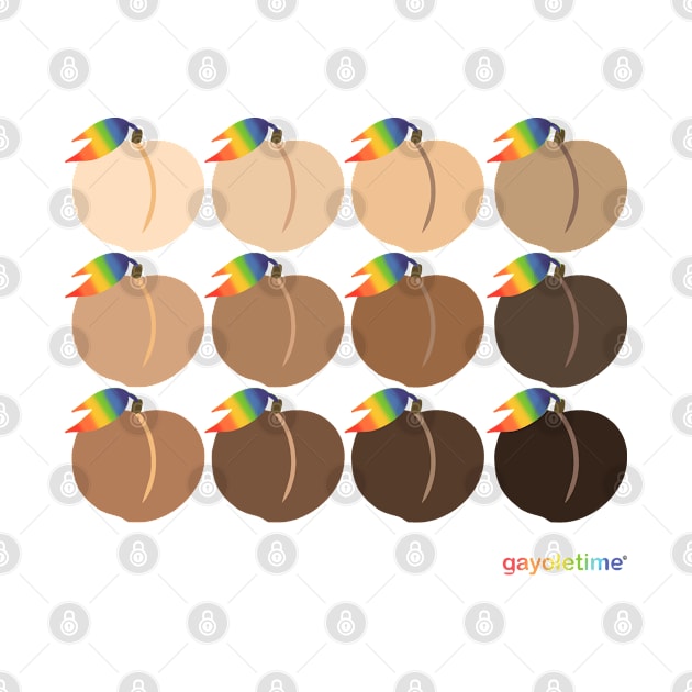 Rainbow Peach Emoji Grid by GayOleTime