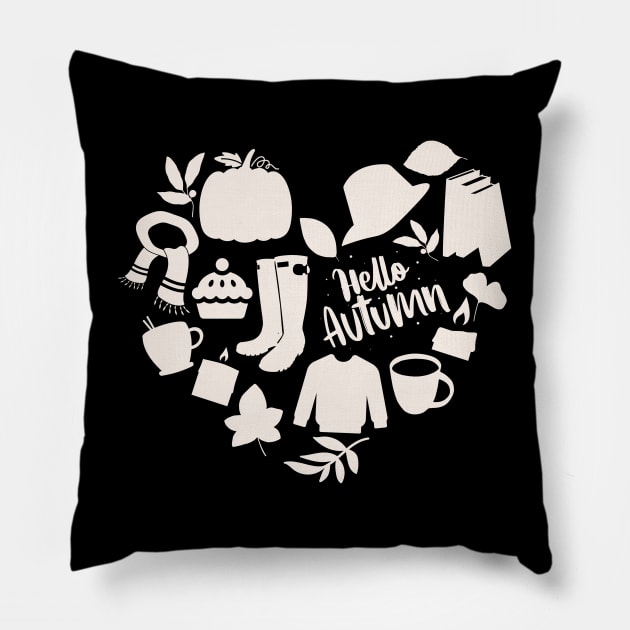 Cute October heart Autumn is my favorite season, love Fall pumpkin and halloween Pillow by BoogieCreates