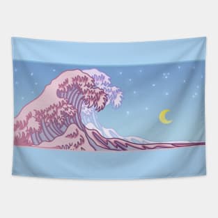 aesthetic wave design Tapestry