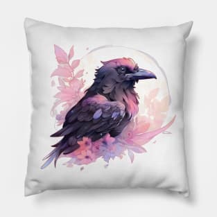 Pastel Goth Raven Pillow