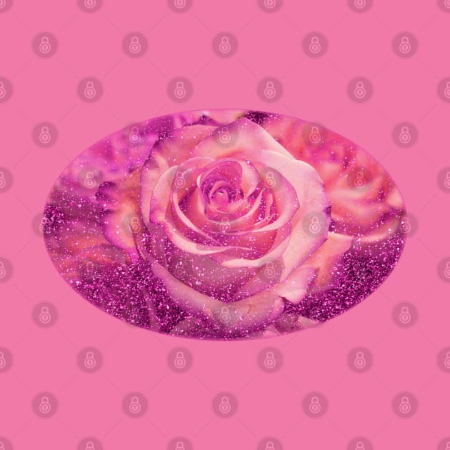 pink roses mask floral glitter love pattern sparkly romantic flowers by designsbyxarah