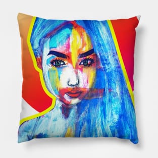blue marlyn abstract Pillow