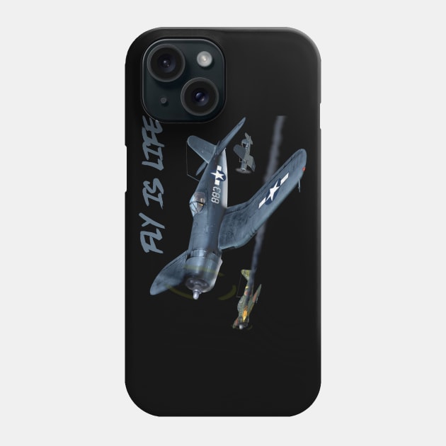 Airplane Pilot Shirts - Corsair Supermarine Phone Case by Pannolinno