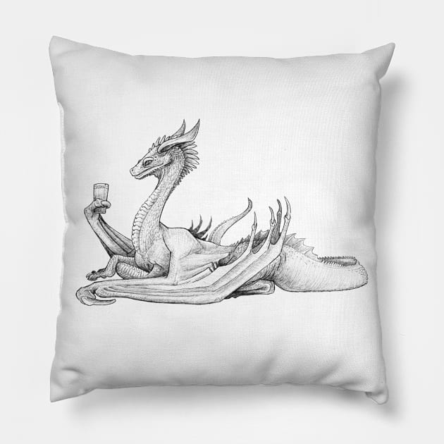 The Drinking Dragon Pillow by thedragonstory