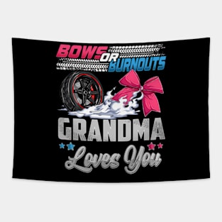 burnouts or bows gender reveal Party Announcement Grandma Tapestry