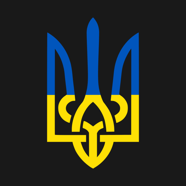 Ukrainian Trident Flag Symbol by Yasna