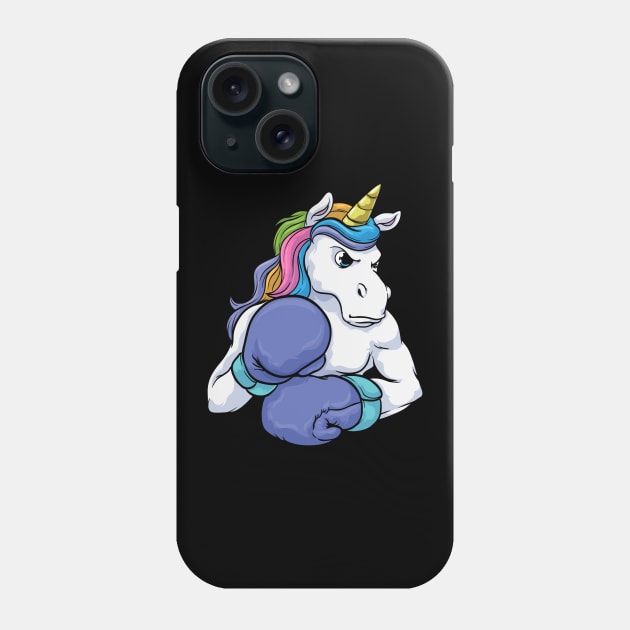 Unicorn at Boxing with Boxing gloves Phone Case by Markus Schnabel