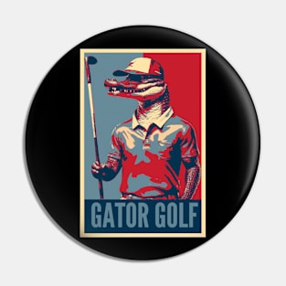 Gator Golf Funny Alligator Golf Player HOPE Pin