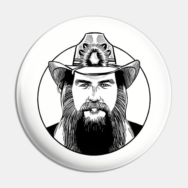 Chris Stapleton Face Logo Pin by traffordpellsgraphics