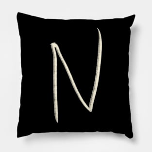 Hand Drawn Letter N Pillow