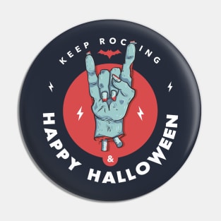 Happy Halloween zombie tee - fun monster shirt - rock and scary dead hand illustration Pin
