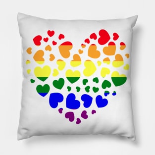 LGBTQ Pride Heart Collage Pillow