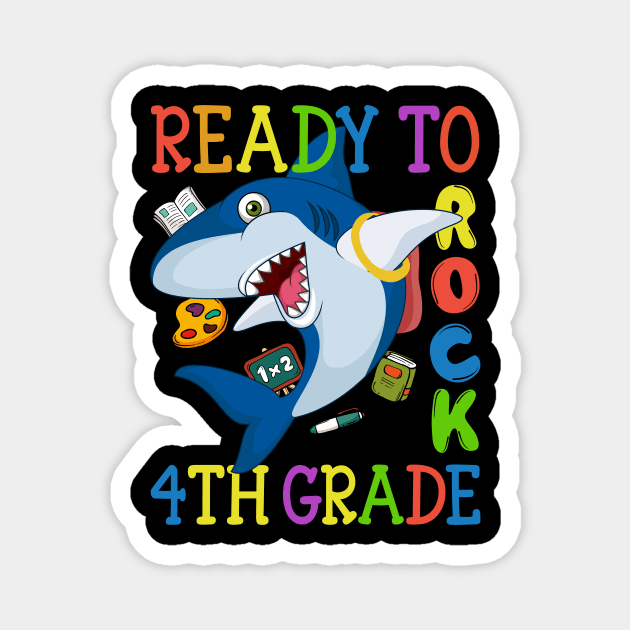 Dabbing 4th Grade Shark Back To School Magnet by kateeleone97023