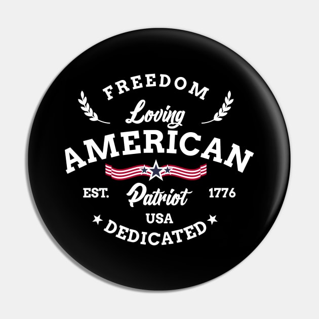 Freedom Loving American Patriot USA Dedicated 1776 Pin by theperfectpresents