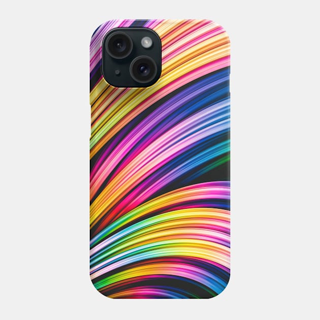 Melos. Super Colorful Abstract Art Strands Phone Case by love-fi