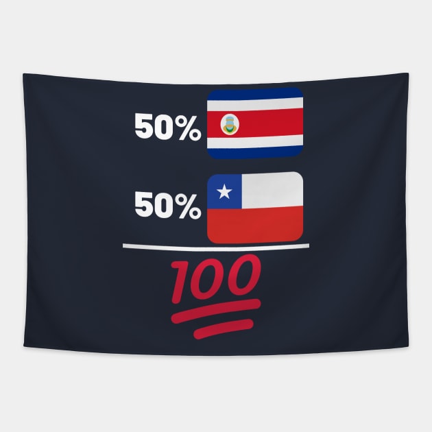 Chilean Plus Costa Rican Mix Flag Heritage Tapestry by Just Rep It!!