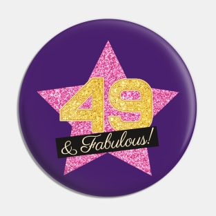 49th Birthday Gifts Women Fabulous - Pink Gold Pin